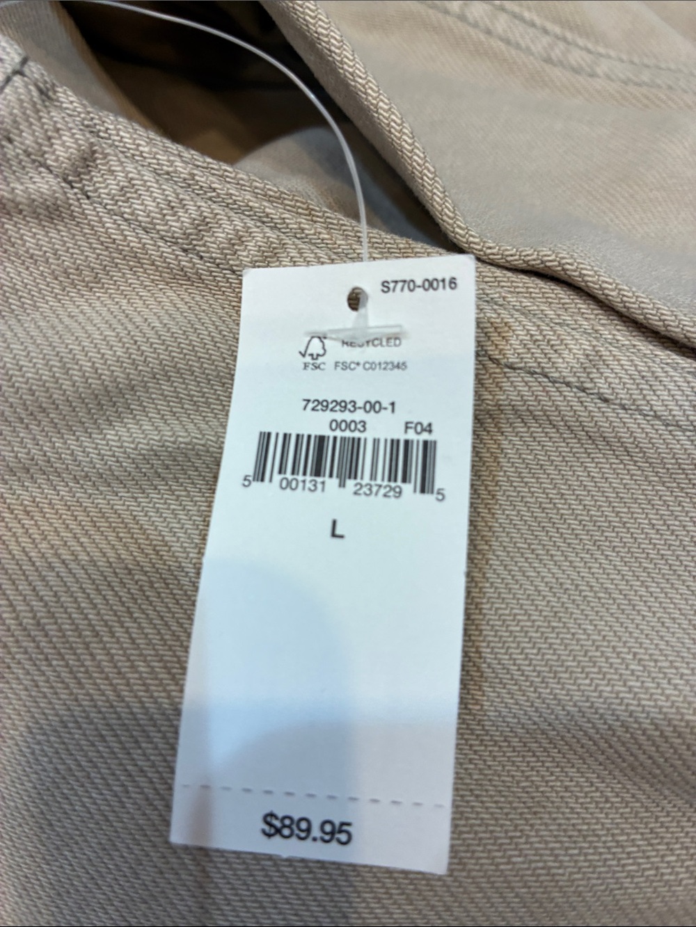 GAP Men's Canvas Shirt Jacket in Beige Size large 2026 collection NWT - Picture 15 of 15